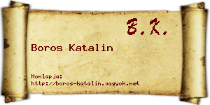 Boros Katalin névjegykártya